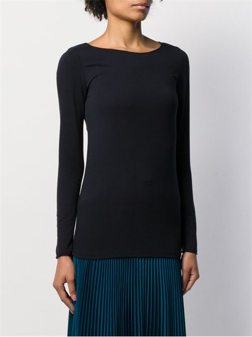 T-shirt donna manica lunga blu MAJESTIC FILATURES | M001FTS005003